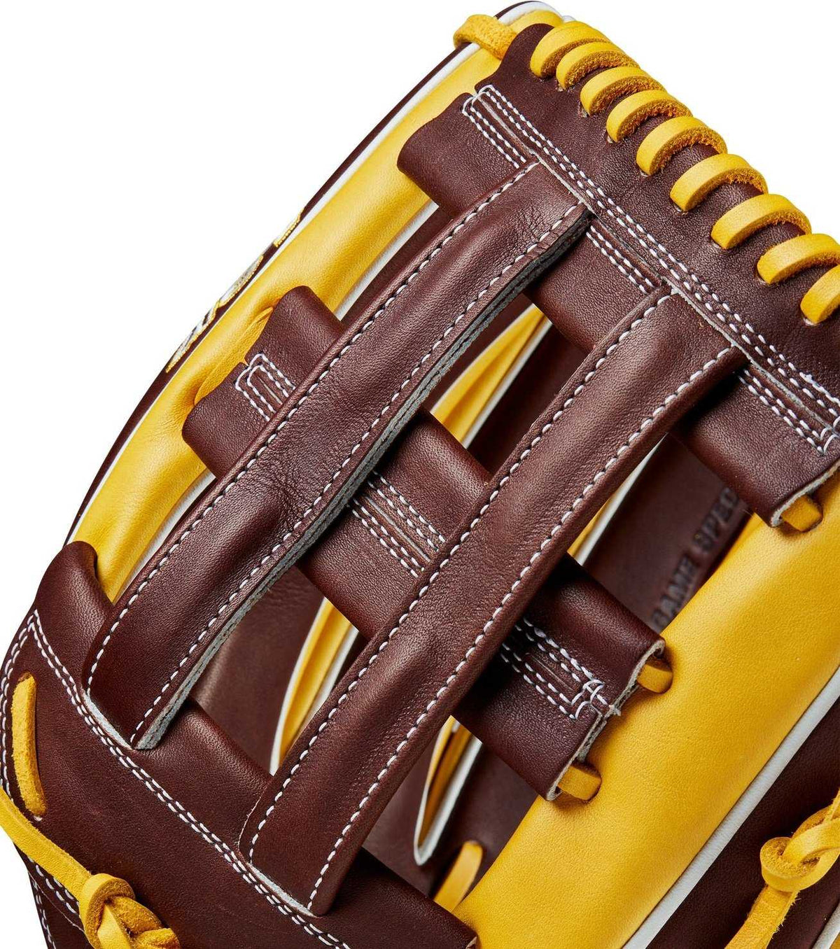 Wilson A2K JS22 Juan Soto GM 12.75&quot; Outfield Glove - Yellow Brown - HIT a Double - 6