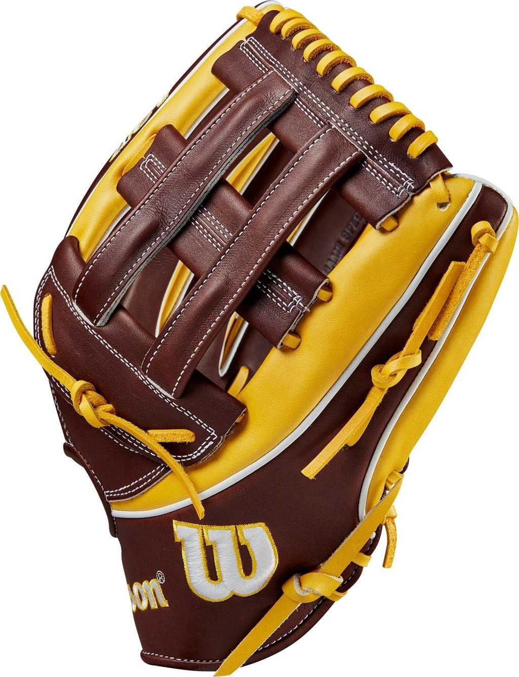 Wilson A2K JS22 Juan Soto GM 12.75&quot; Outfield Glove - Yellow Brown - HIT a Double - 4