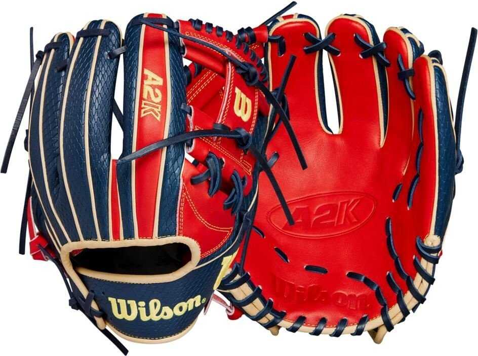 Wilson A2K Ozzie Albies GM 11.50&quot; Infield Glove WBW101629115 - Red Navy - HIT a Double - 3