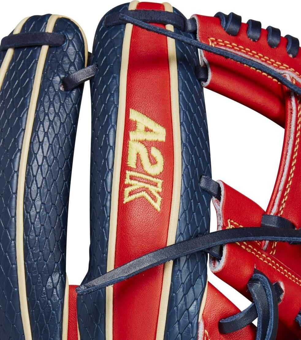 Wilson A2K Ozzie Albies GM 11.50&quot; Infield Glove WBW101629115 - Red Navy - HIT a Double - 7