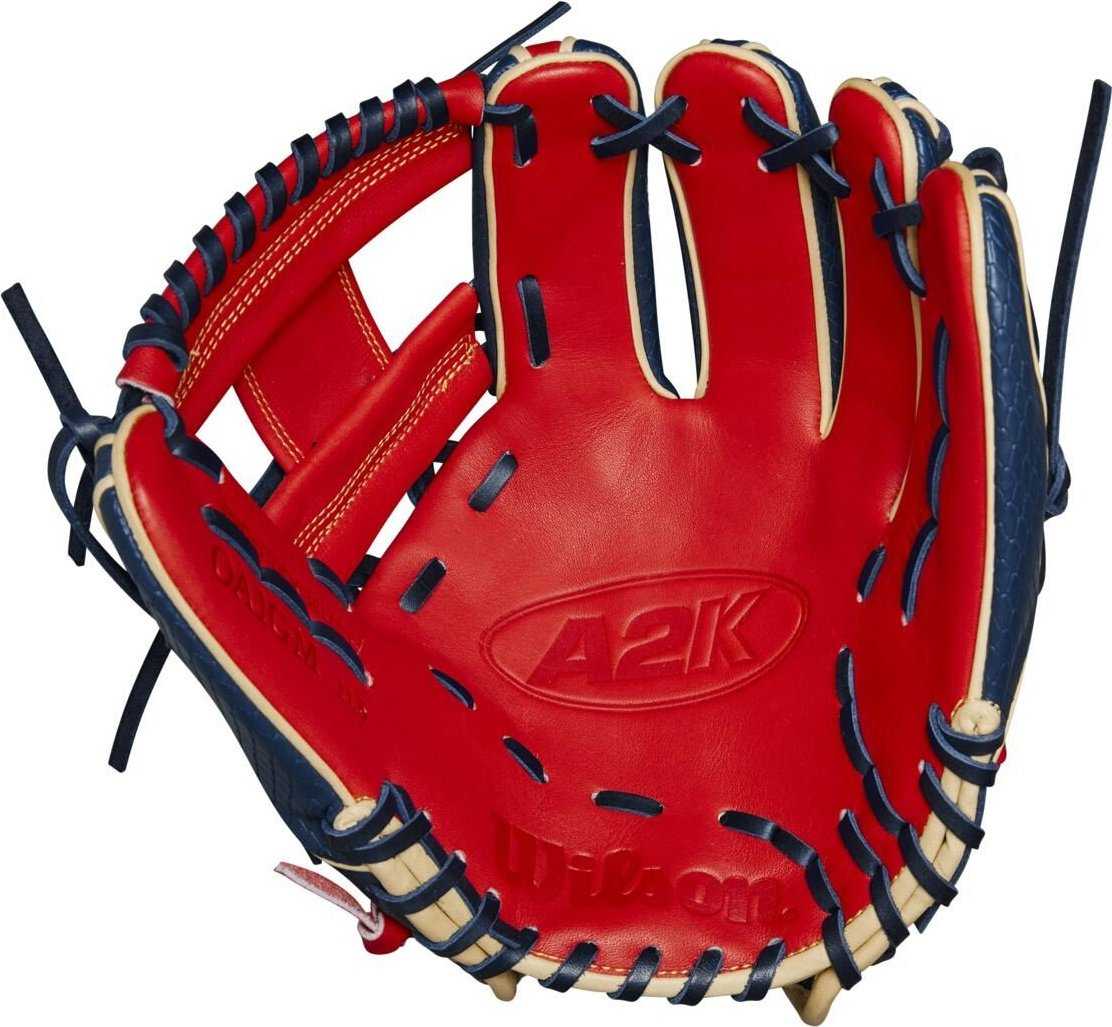 Wilson A2K Ozzie Albies GM 11.50" Infield Glove WBW101629115 - Red Navy - HIT a Double - 1