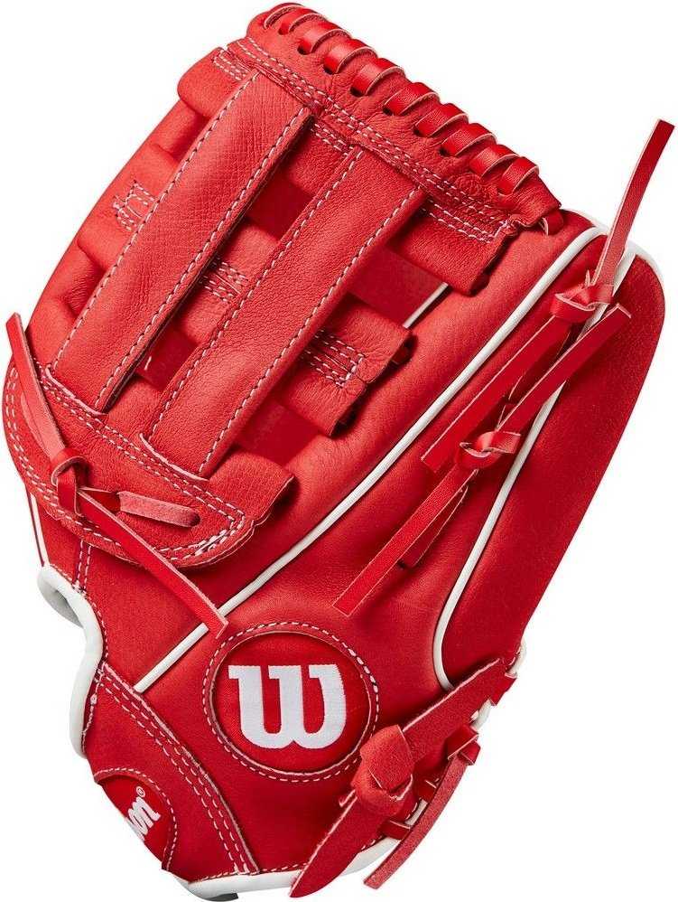 Wilson A450 11.50&quot; Youth Infield Gloves WBW10147211 - Red White - HIT a Double - 4