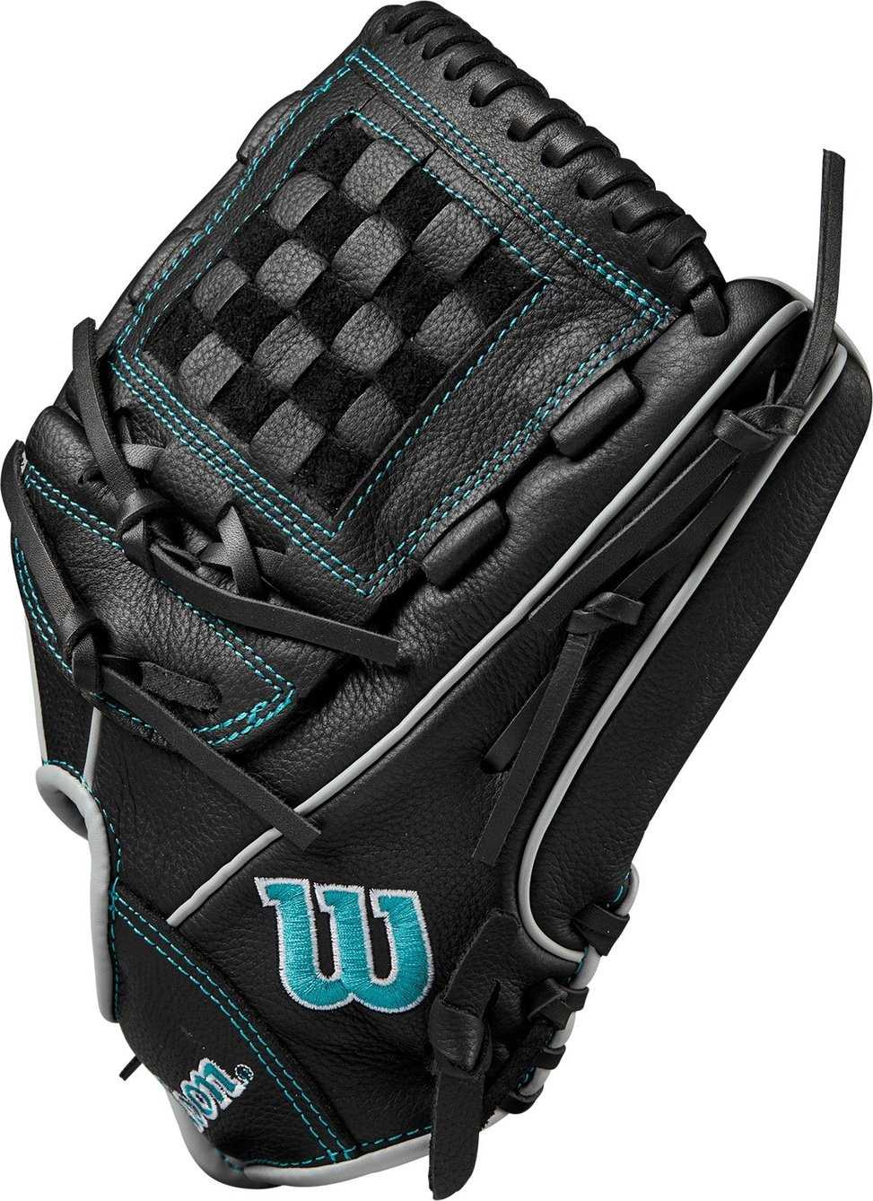 Wilson A500 Siren Youth Fastpitch 12.00&quot; Infield Glove WBW10142012 - Black Teal - HIT a Double - 4
