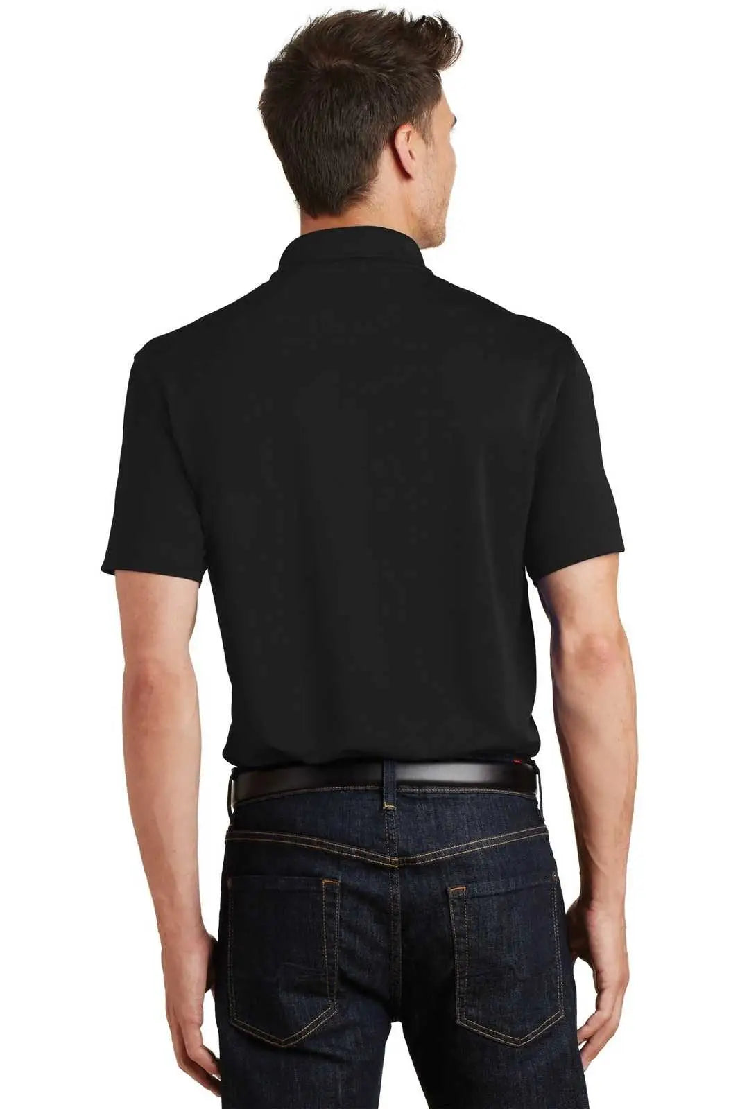 Port Authority K497 Poly-charcoal Blend Pique Polo - Black