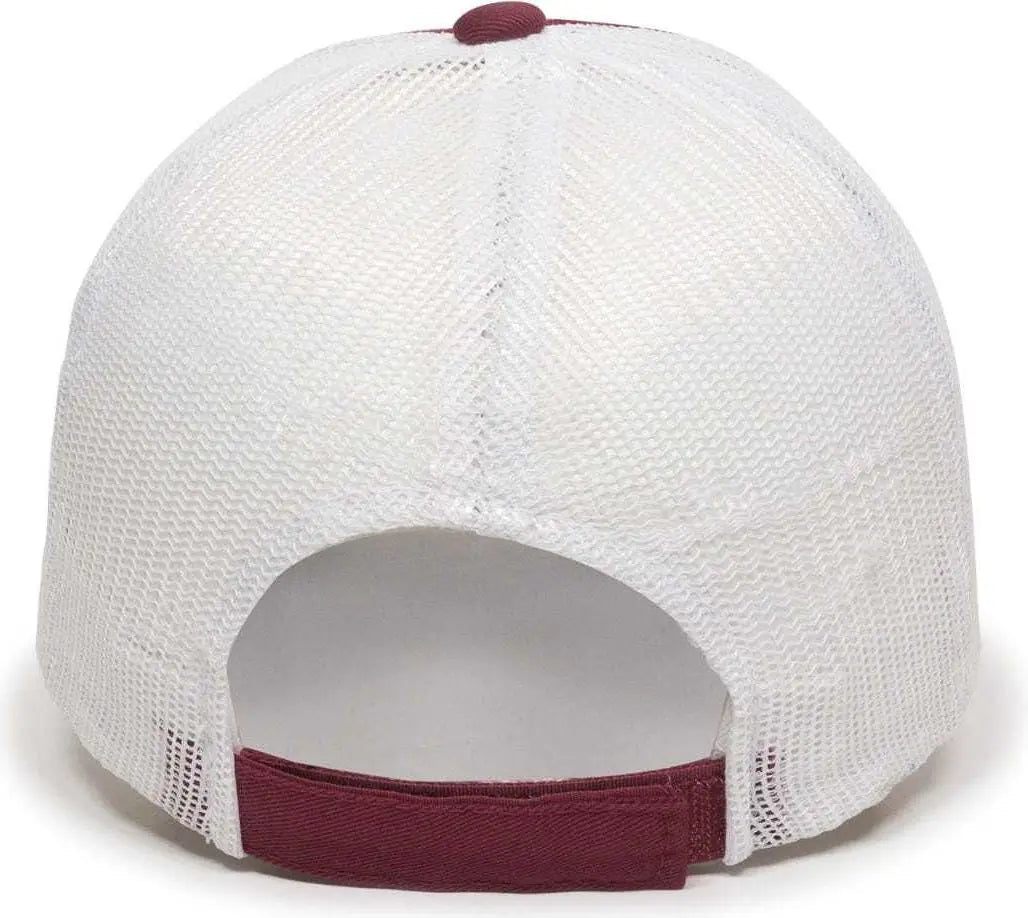 Oc Sports Fwt-130 Garment Wash Mesh Back Baseball Cap - Burgundy White - Maroon / 6 3/8’’ - 7’’