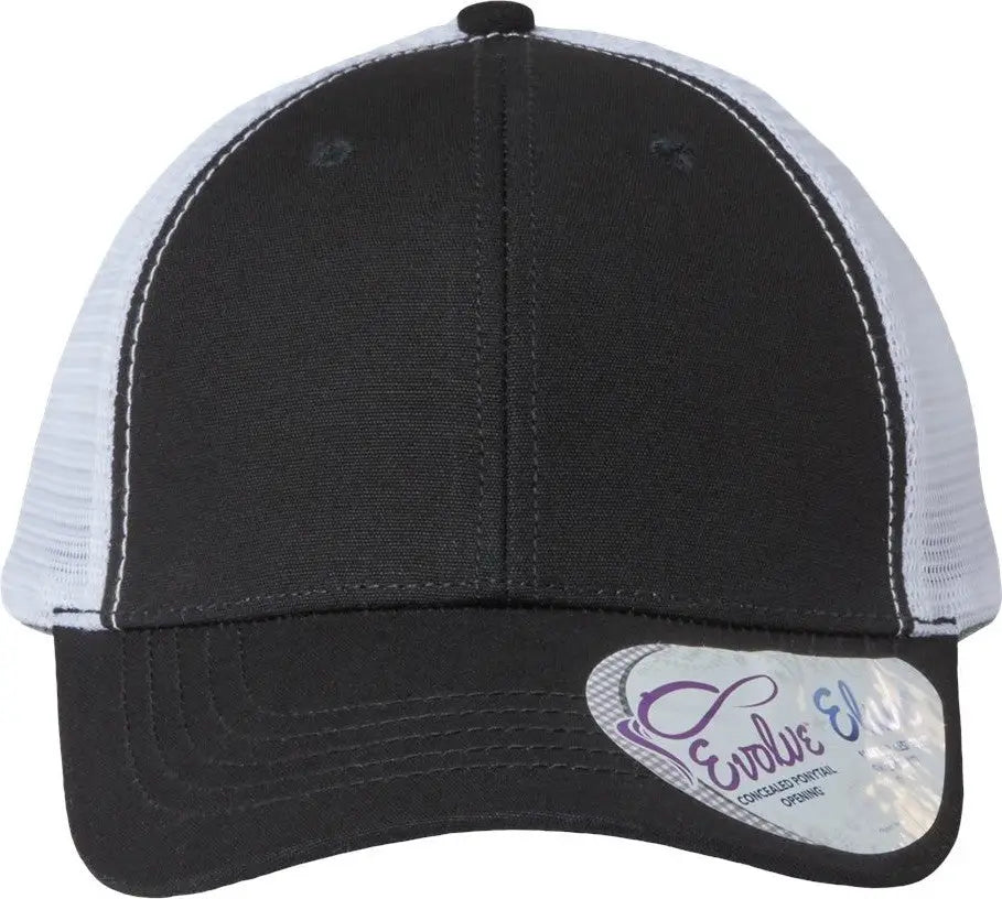 Infinity Her Charlie Women’s Modern Trucker Cap - Black White - one Size Fits Most