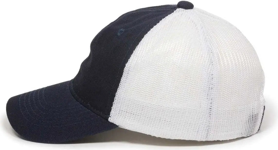 Oc Sports Fwt-130 Garment Wash Mesh Back Baseball Cap - True Navy White