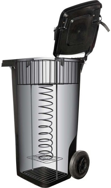 Rawlings Rolling Ball Bin with Spring Loaded Basket - Black