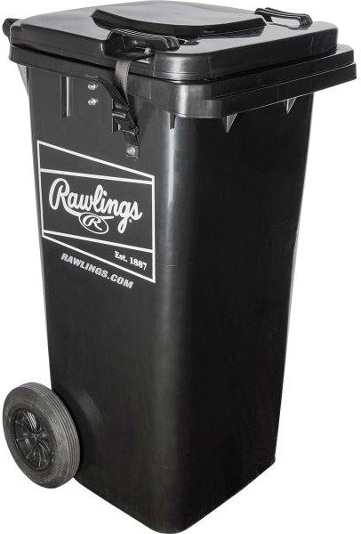 Rawlings Rolling Ball Bin with Spring Loaded Basket - Black