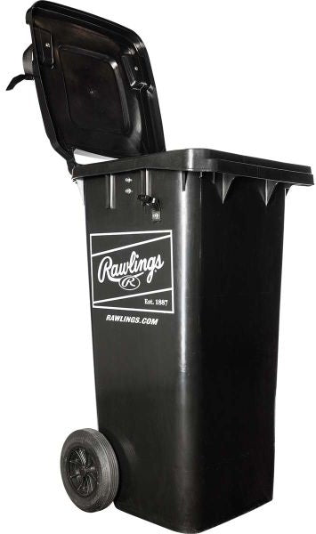 Rawlings Rolling Ball Bin with Spring Loaded Basket - Black