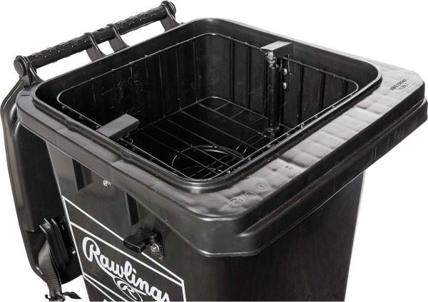 Rawlings Rolling Ball Bin with Spring Loaded Basket - Black