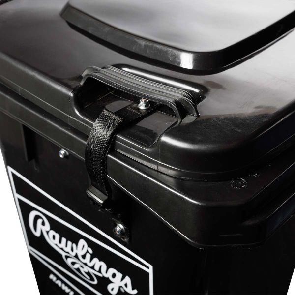 Rawlings Rolling Ball Bin with Spring Loaded Basket - Black