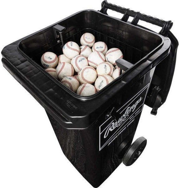 Rawlings Rolling Ball Bin with Spring Loaded Basket - Black
