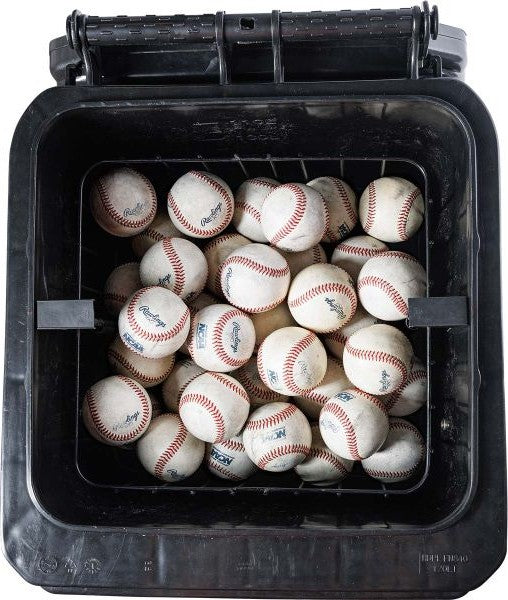 Rawlings Rolling Ball Bin with Spring Loaded Basket - Black