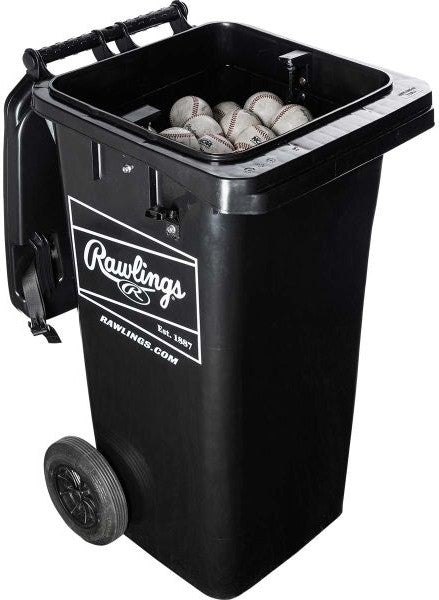 Rawlings Rolling Ball Bin with Spring Loaded Basket - Black