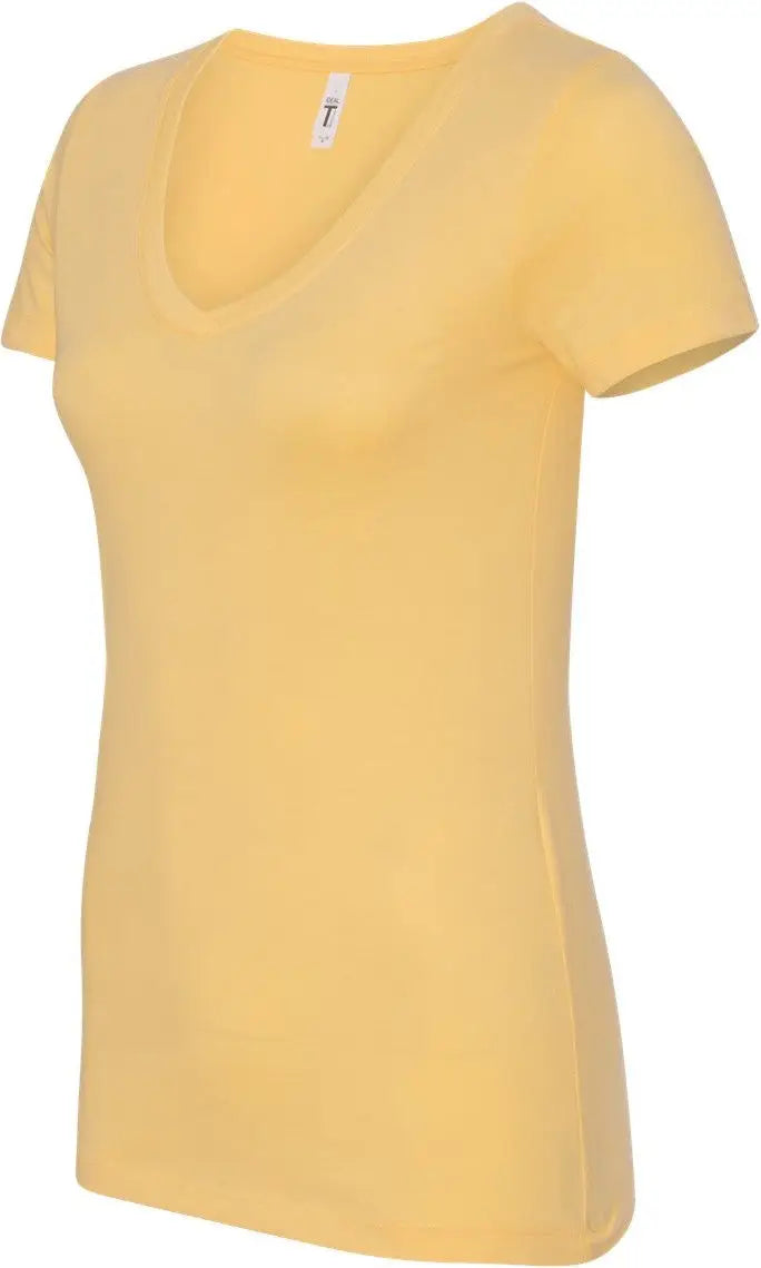 Next Level 1540 Women’s Ideal V-neck T-shirt - Banana Cream - Yellow / Ladies Xs