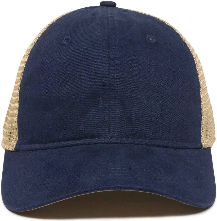 Oc Sports Pwt-200m Adjustable Mesh Back Cap - Navy Tea Stain - 6 7/8’’ - 7 1/2’’