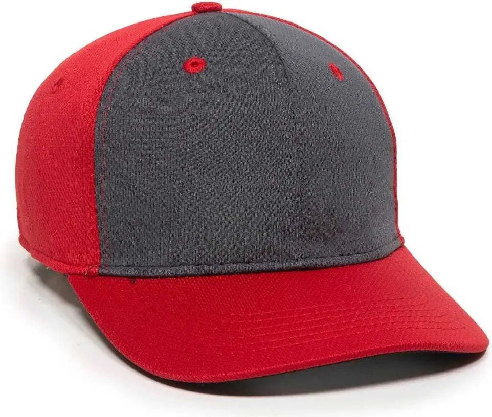 Oc Sports Mws25 Flexible Fitting Cap - Graphite Red - Dark Gray / 6 3/8’’ - 3/4’’