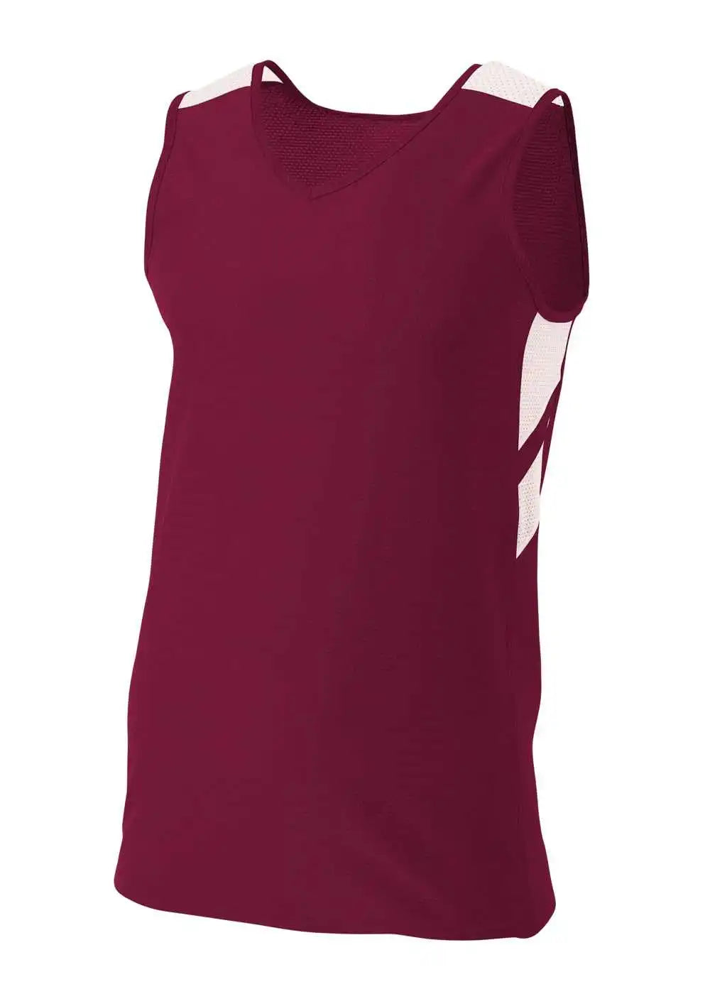 A4 N1178 Fast Break Jersey Maroon White