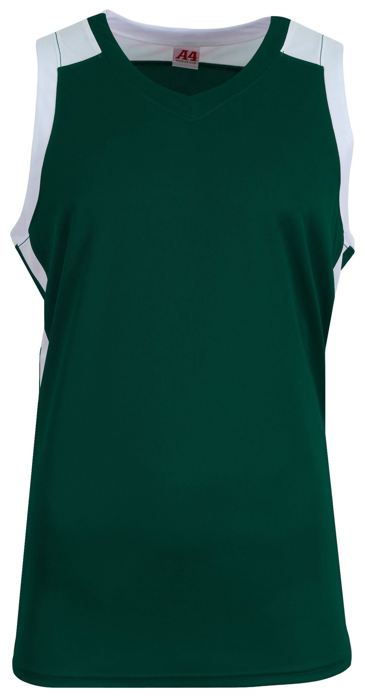 A4 N2093 Defender Basketball Jersey - Forest White - Green-dark / Adult s