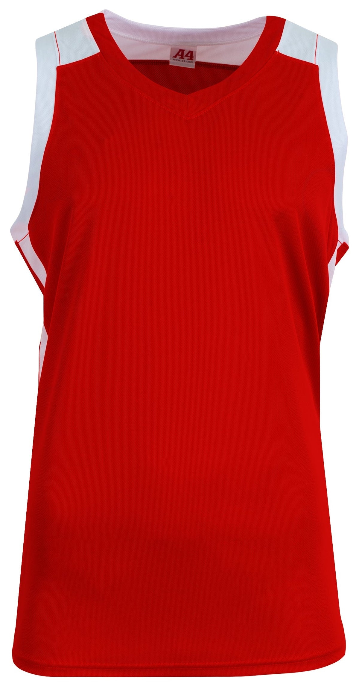 A4 N2093 Defender Basketball Jersey - Scarlet White - Red / Adult s