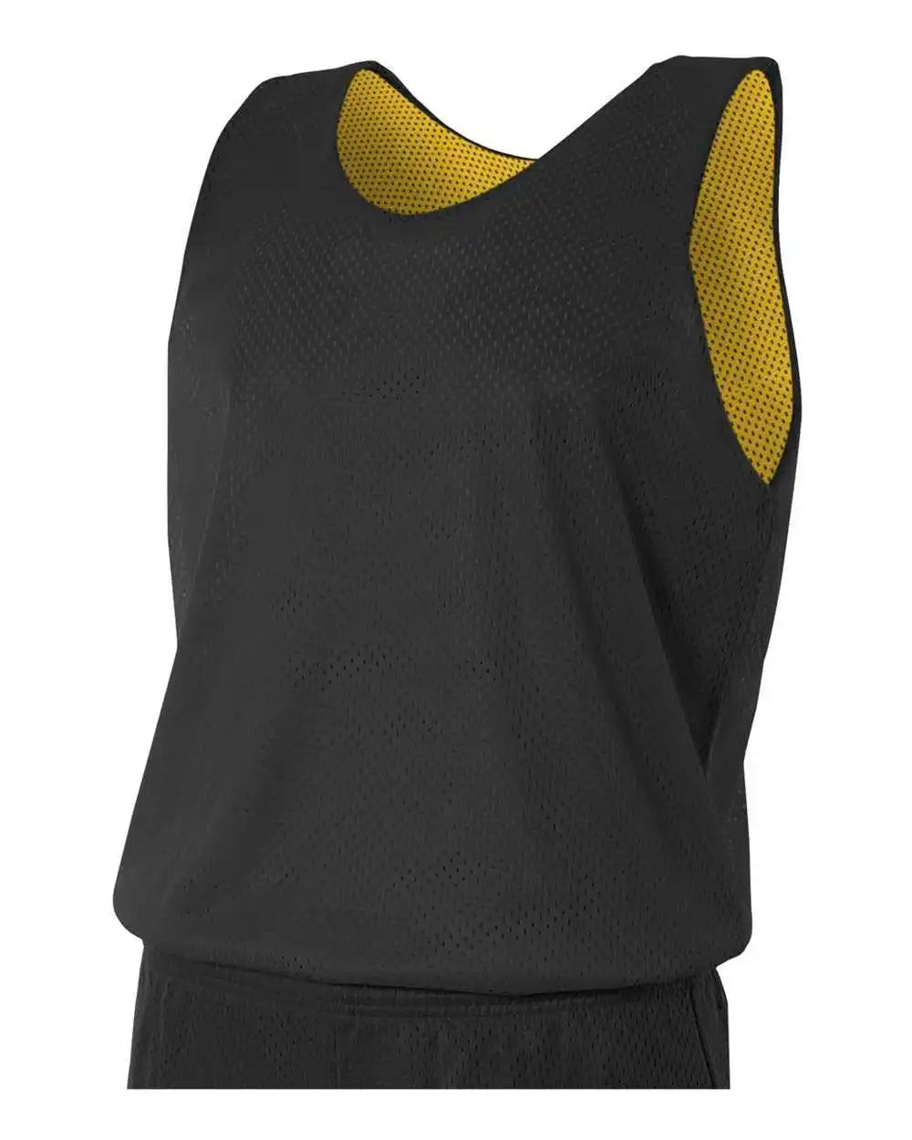 A4 N2206 Youth Reversible Mesh Tank Black Gold