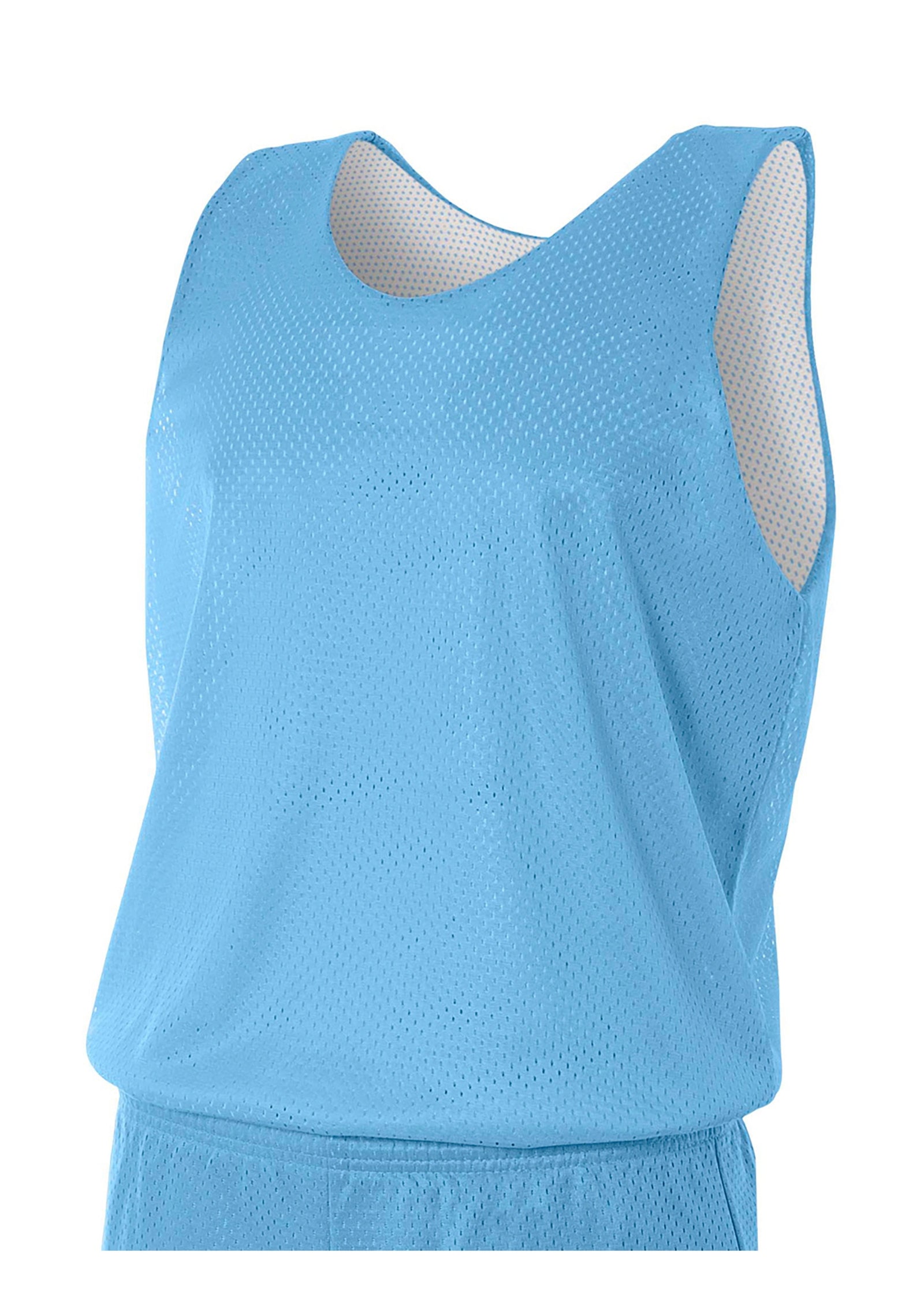 A4 N2206 Youth Reversible Mesh Tank - Light Blue White