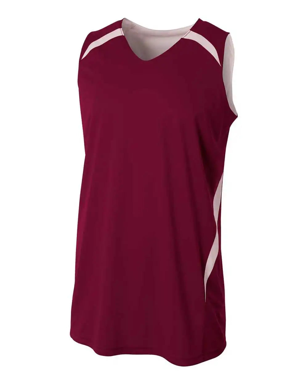 A4 N2372 Double Reversible Jersey - Maroon White