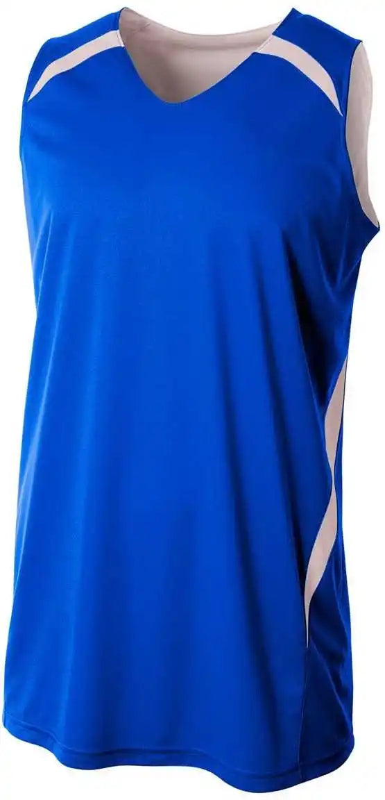 A4 N2372 Double Reversible Jersey - Royal White