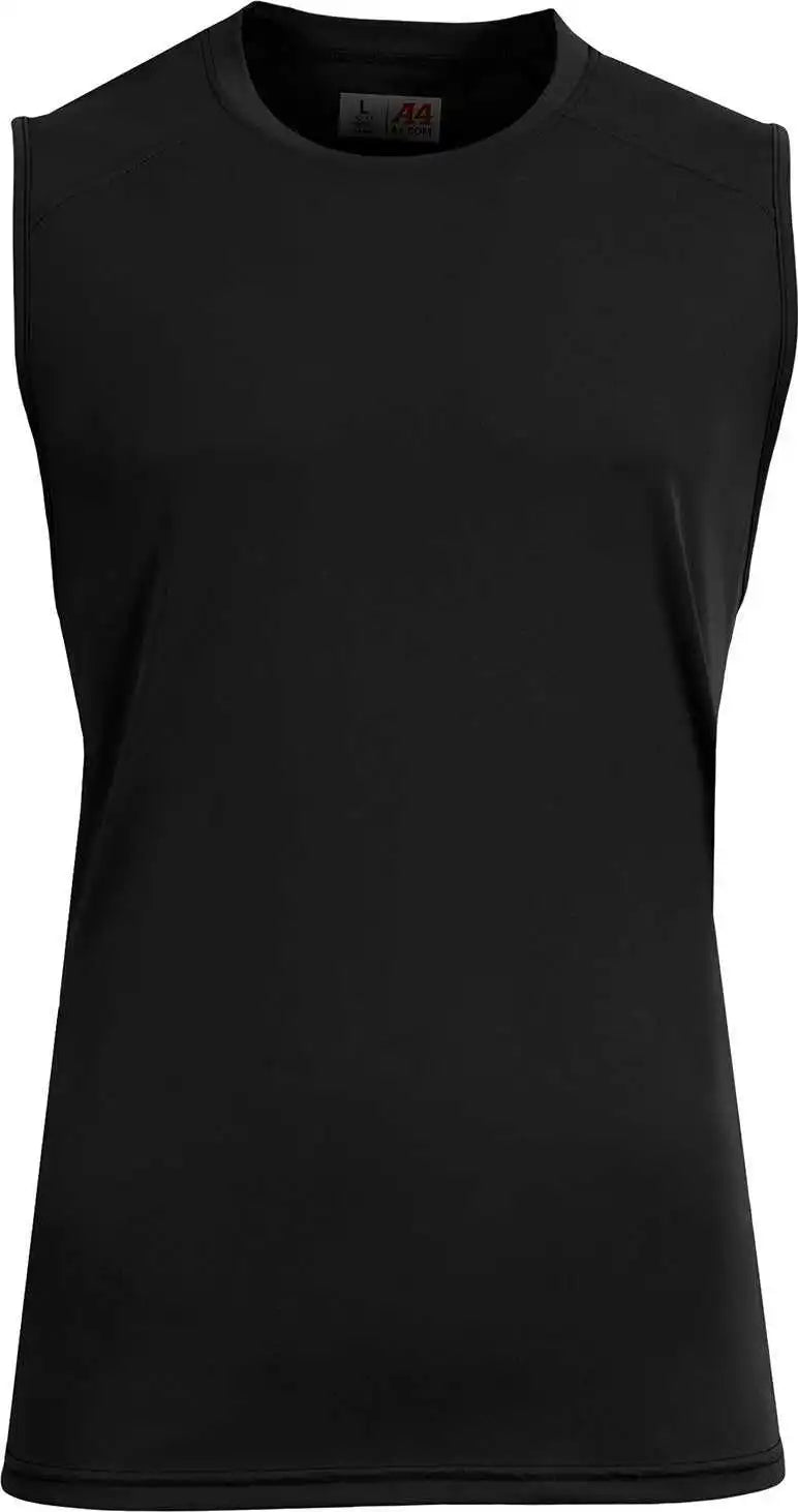 A4 N2500 Unisex Airflex Sleeveless Muscle t Shirt Black