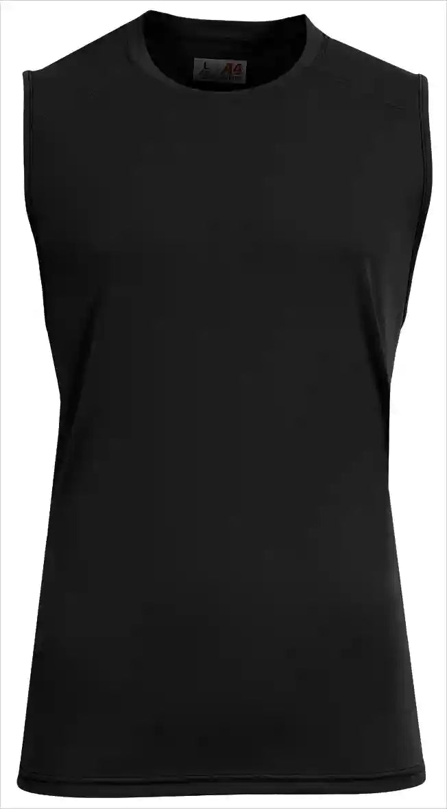 A4 N2500 Unisex Airflex Sleeveless Muscle T-shirt - Black