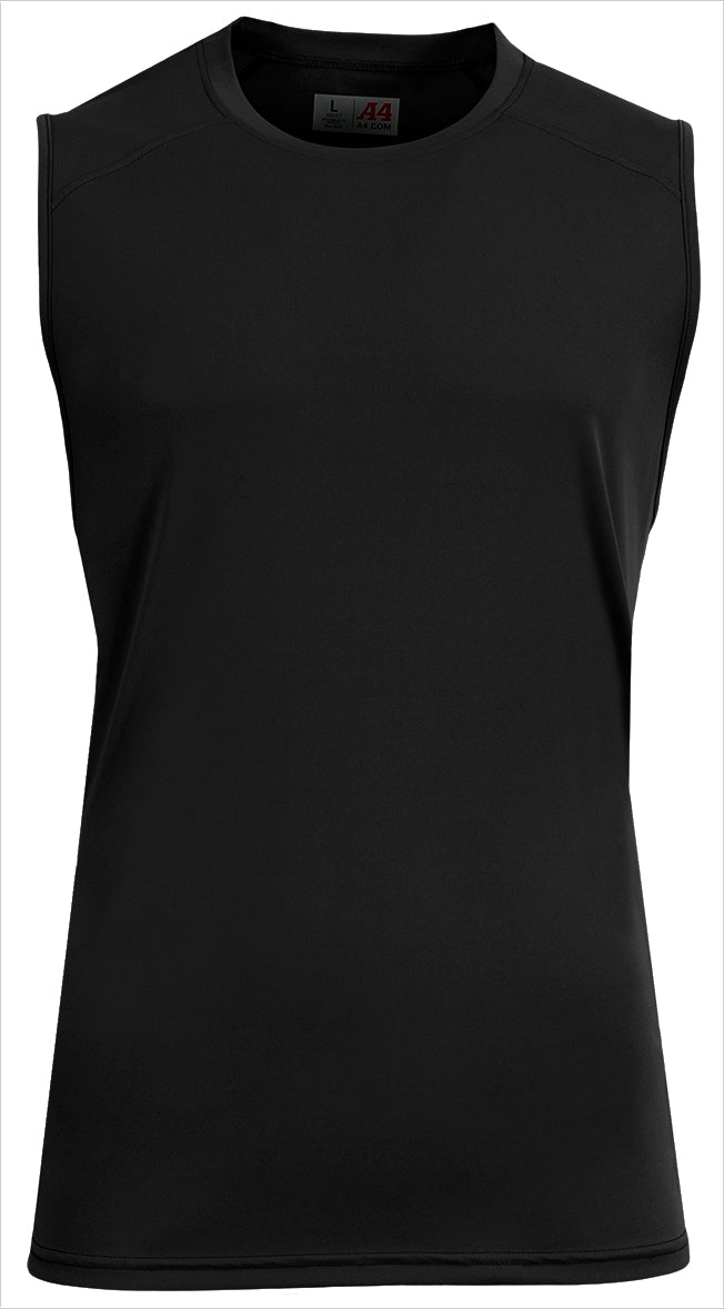 A4 N2500 Unisex Airflex Sleeveless Muscle T-shirt - Black