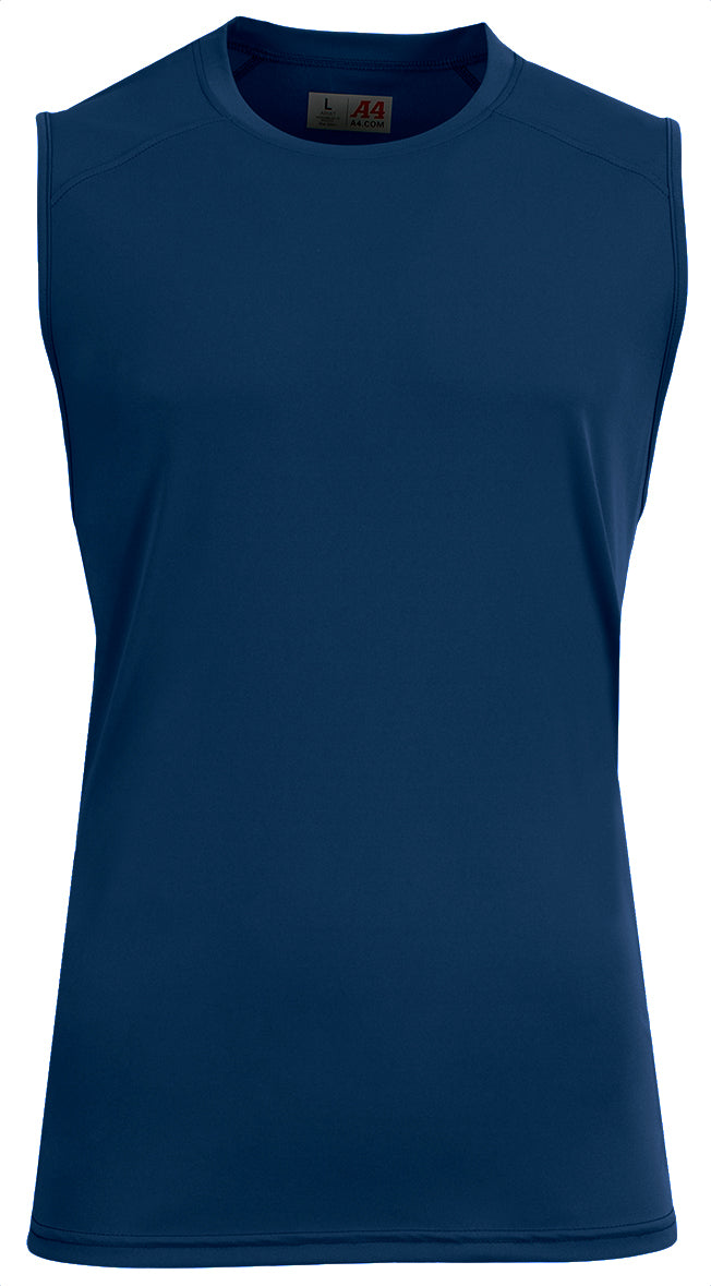 A4 N2500 Unisex Airflex Sleeveless Muscle T-shirt - Navy