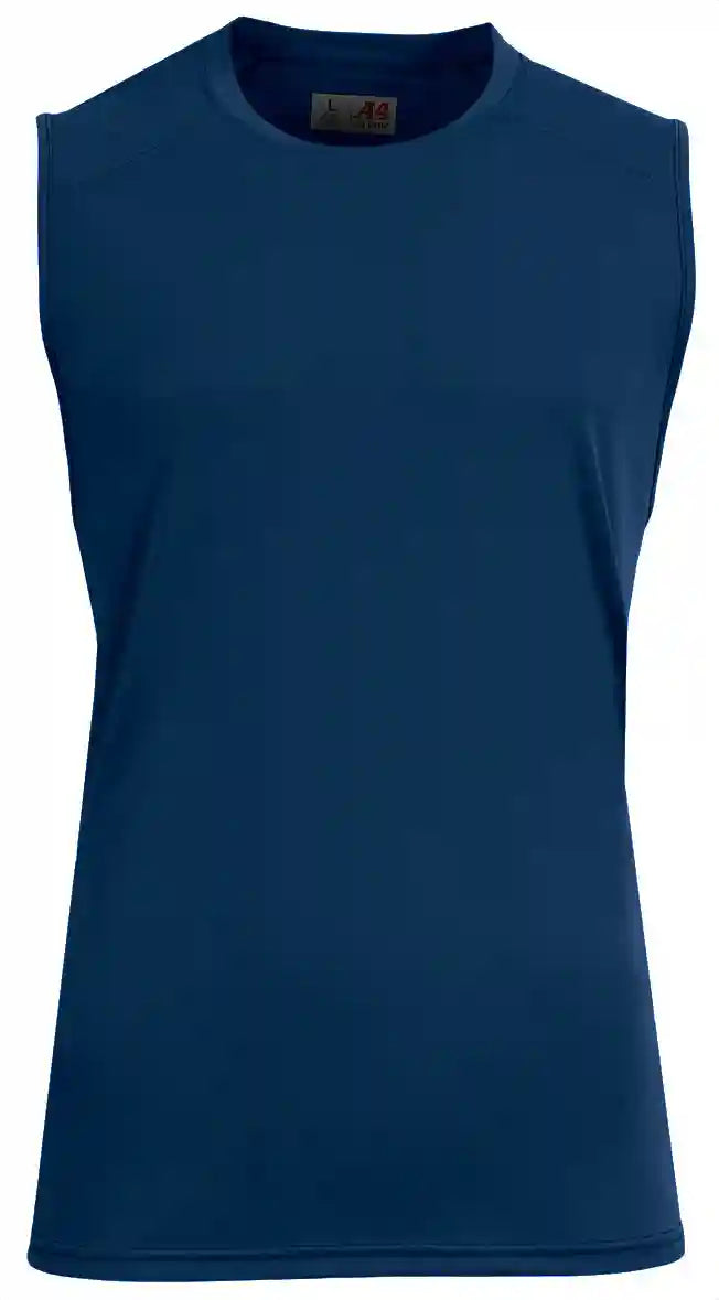 A4 N2500 Unisex Airflex Sleeveless Muscle T-shirt - Navy