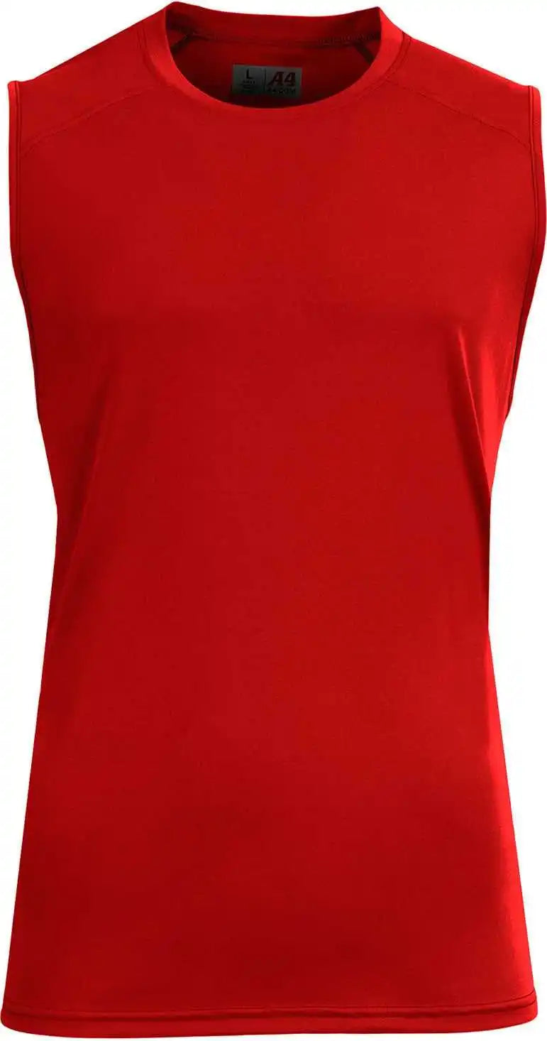 A4 N2500 Unisex Airflex Sleeveless Muscle T-shirt - Scarlet