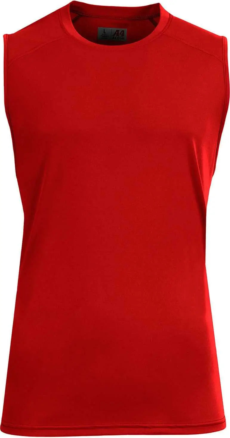 A4 N2500 Unisex Airflex Sleeveless Muscle T-shirt - Scarlet