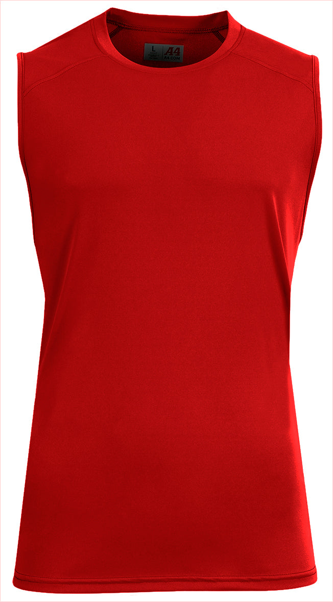 A4 N2500 Unisex Airflex Sleeveless Muscle T-shirt - Scarlet