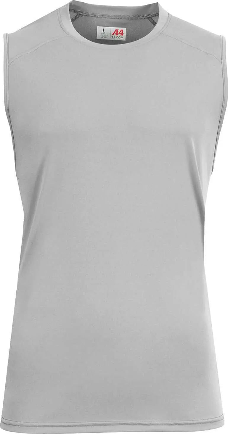 A4 N2500 Unisex Airflex Sleeveless Muscle T-shirt - Silver