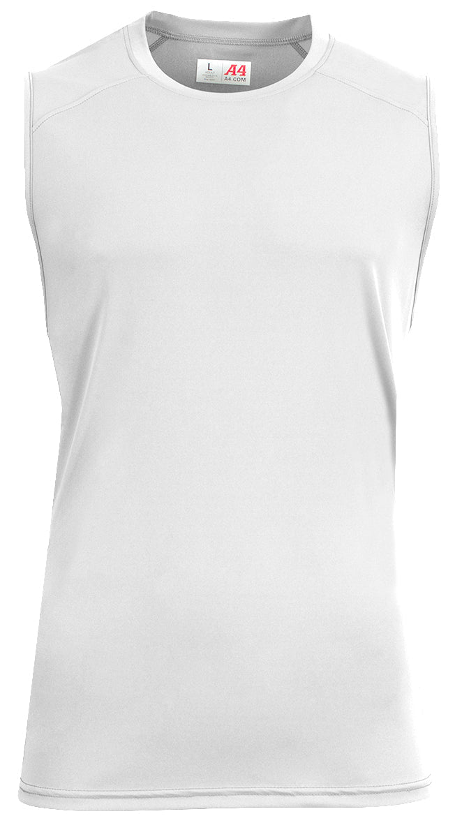 A4 N2500 Unisex Airflex Sleeveless Muscle T-shirt - White