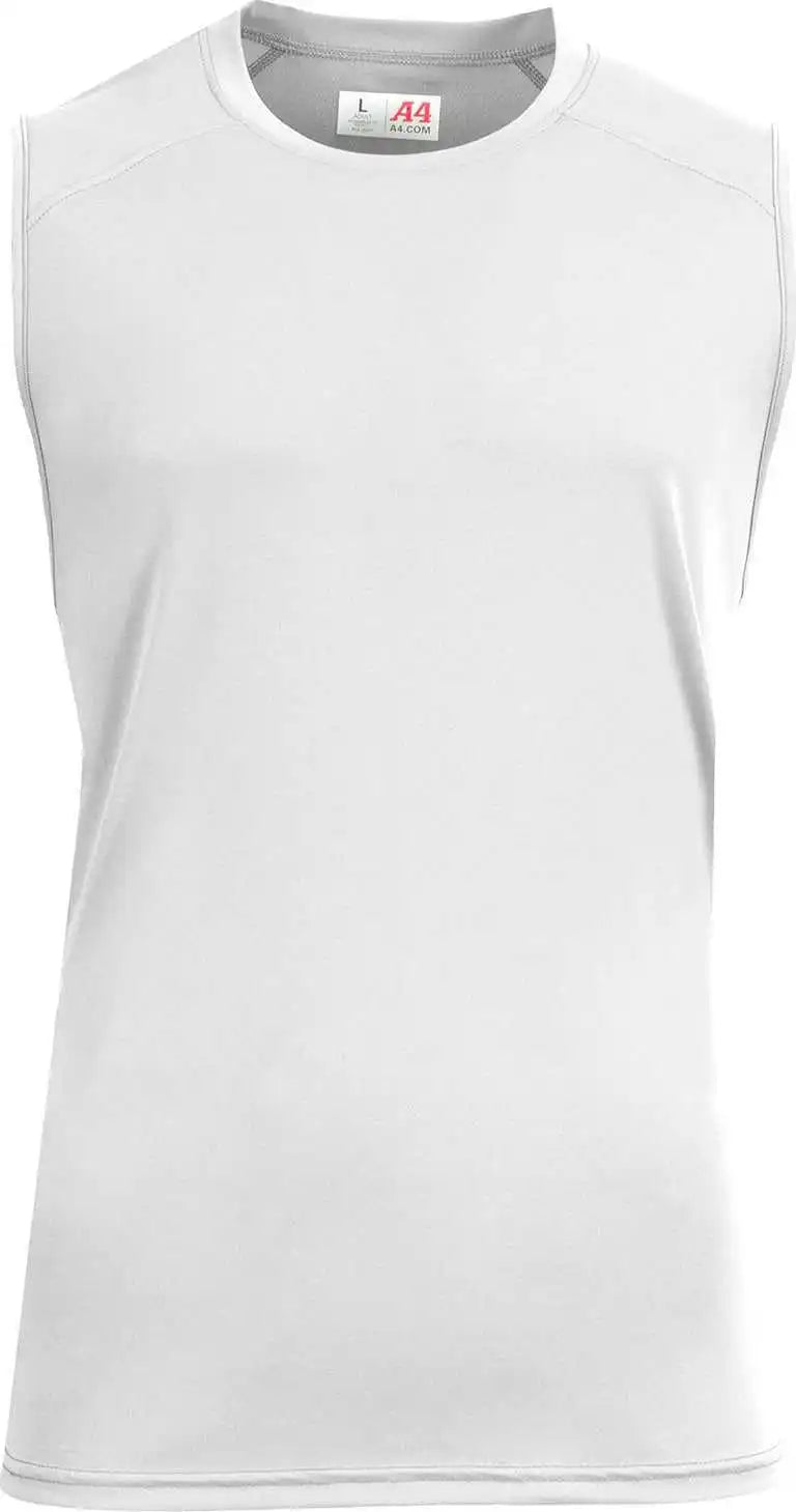 A4 N2500 Unisex Airflex Sleeveless Muscle T-shirt - White