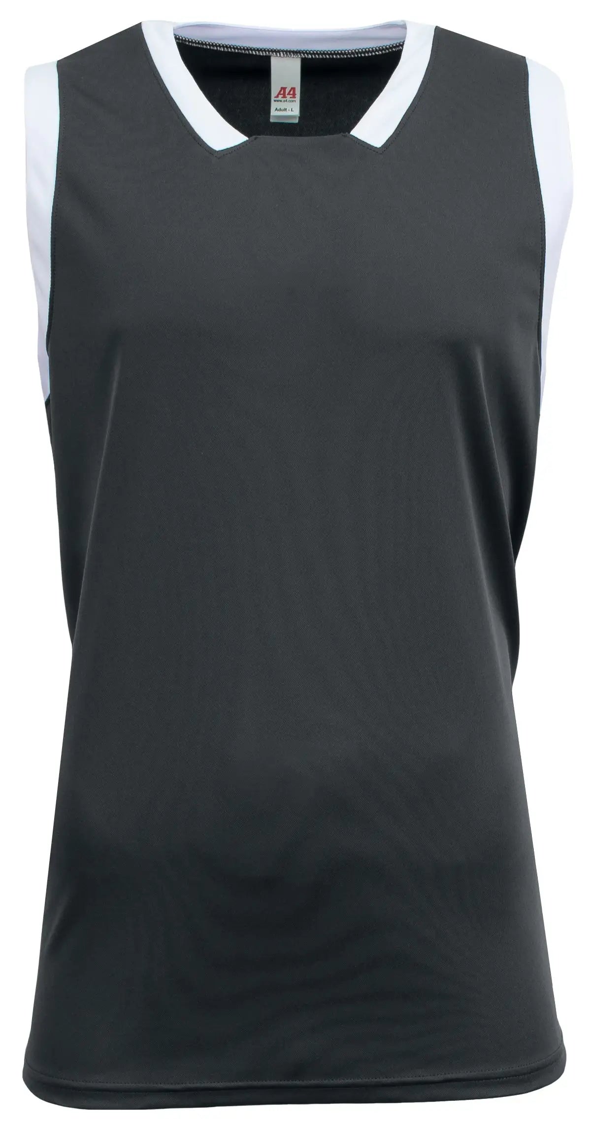 A4 N2505 Sprint Single Ply Basketball Jersey - Graphite White - Dark Gray / Adult s