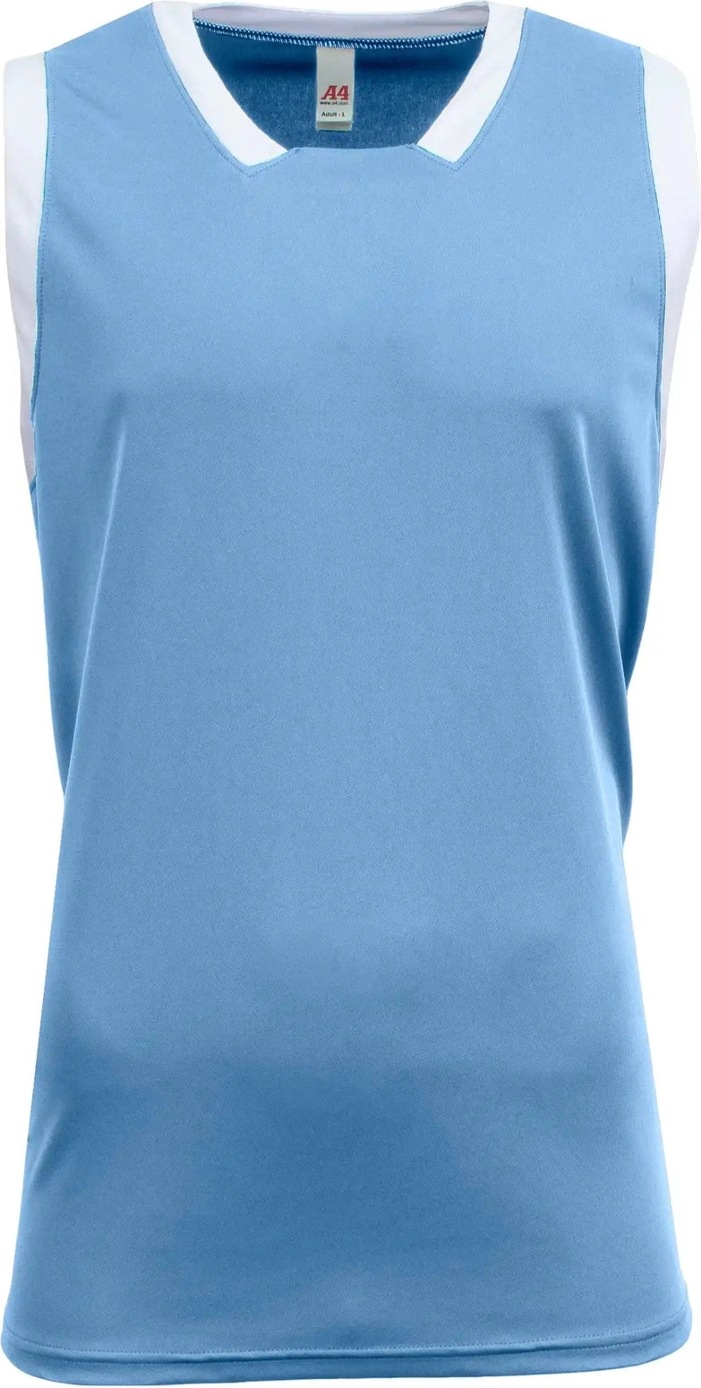 A4 N2505 Sprint Single Ply Basketball Jersey - Lt Blue White - Columbia / Adult s