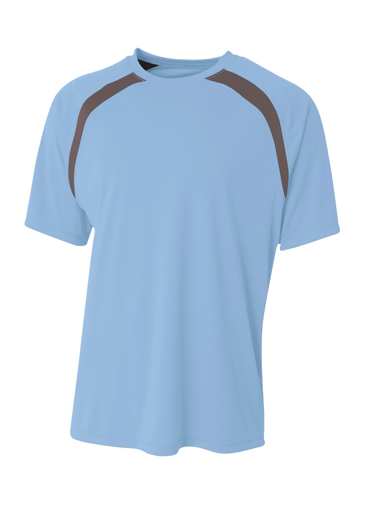 A4 N3001 Spartan Short Sleeve Color Block Crew - Ltblue Graphite
