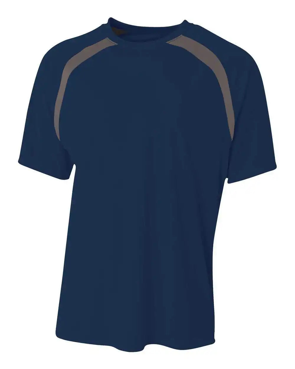 A4 N3001 Spartan Short Sleeve Color Block Crew Navy Graphite