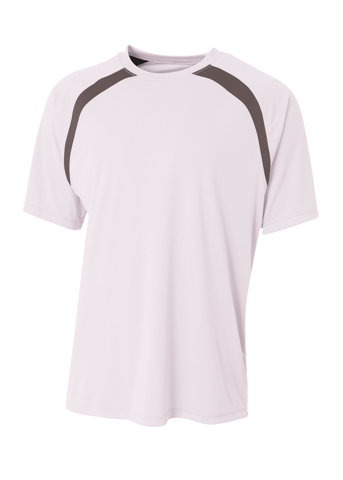 A4 N3001 Spartan Short Sleeve Color Block Crew - White Graphite - White/graphite / m