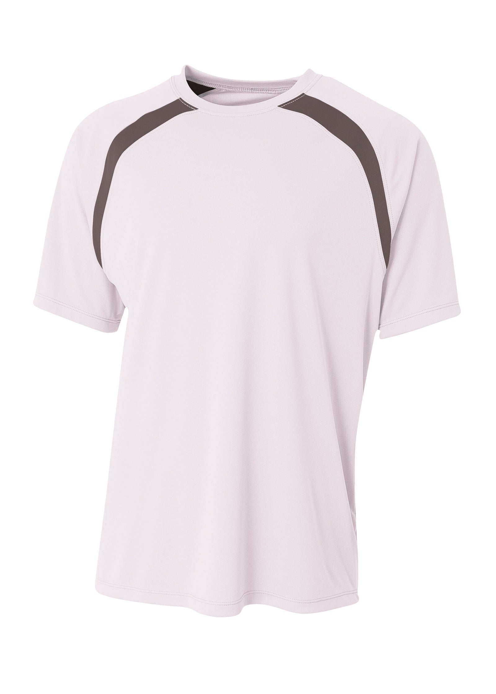 A4 N3001 Spartan Short Sleeve Color Block Crew - White Graphite