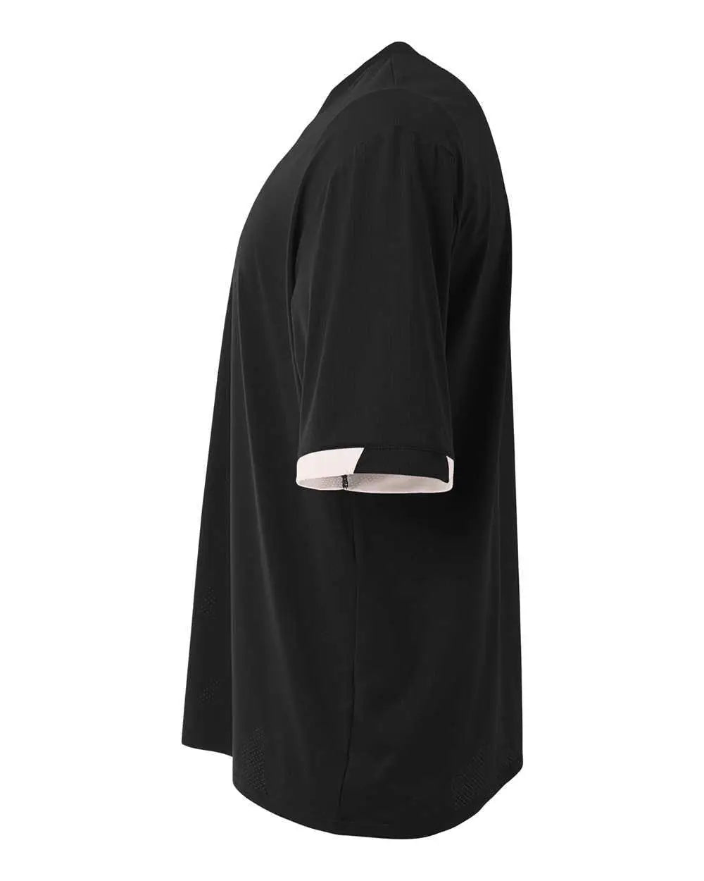 A4 N3011 the Stretch Pro - Mesh Baseball Jersey - Black White