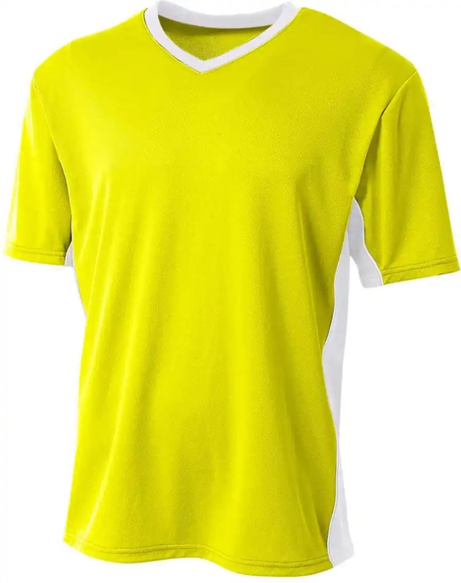 A4 N3018 Liga Soccer Jersey - Safety Yellow White