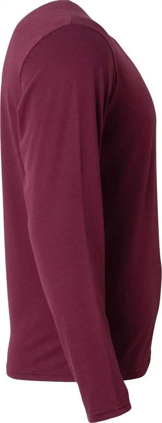 A4 N3029 Men’s Softek Long-sleeve T-shirt - Maroon