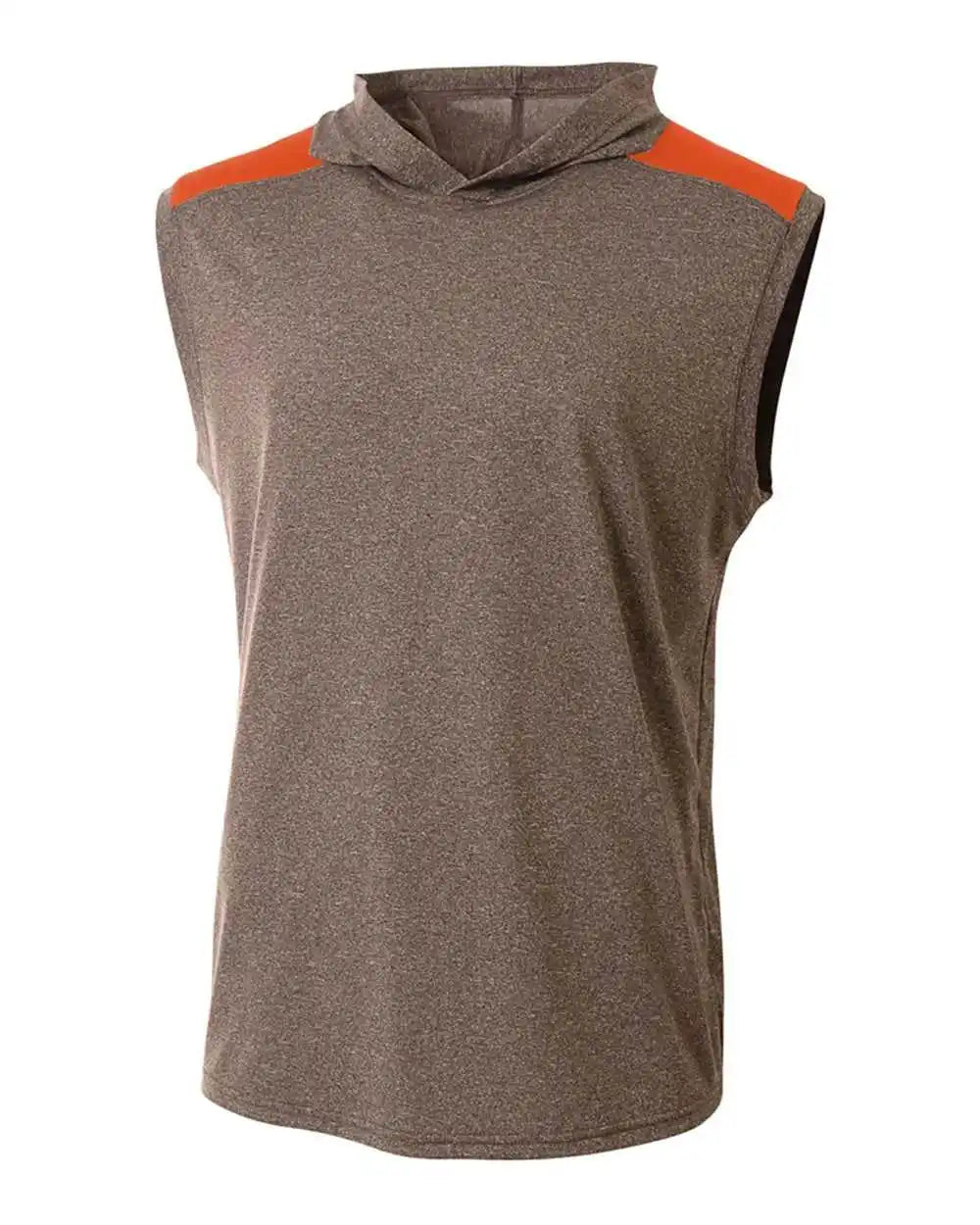 A4 N3031 Tourney Hooded Tee Heather Orange